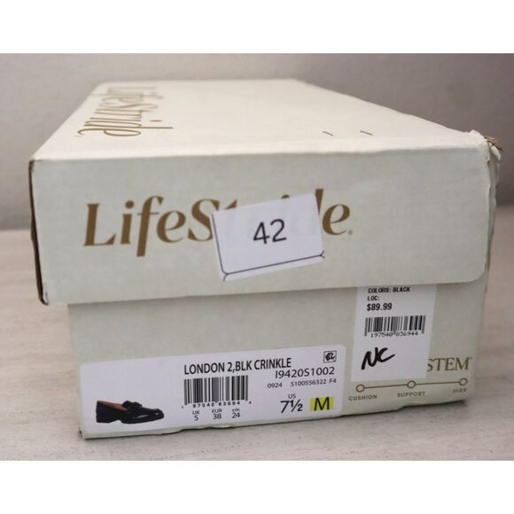 LifeStride I9420S1002 Women's Sz 7.5M Black Patent Leather London 2 Loafers - Picture 12 of 12